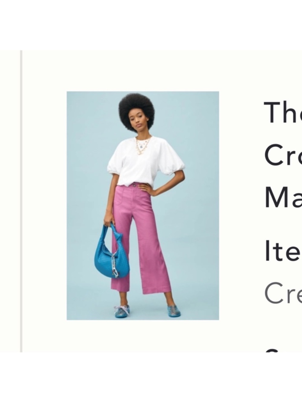 Maeve Cropped Wide-Leg Pants in Bright Pink